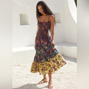 Anthropologie The Josephine Smocked Drop-Waist Dress Size XS